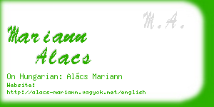 mariann alacs business card